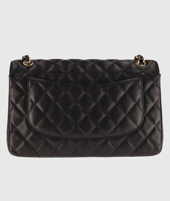 Chanel Quilted Caviar Leather Jumbo classic single flap bag - #4