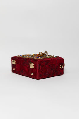 Fabric and Rhinestone Box Bag - #7