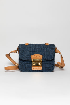 Ostrich Handle Denim Bag - #1