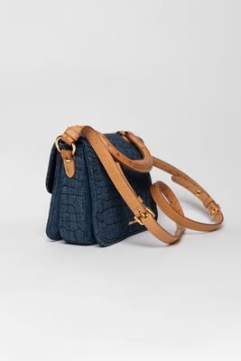 Ostrich Handle Denim Bag - #5