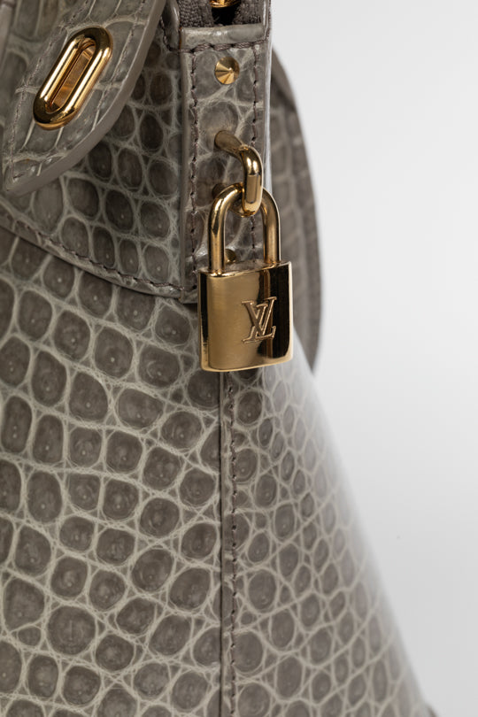 Louis Vuitton Grey Crocodile Limited Edition Lockit PM Bag Louis