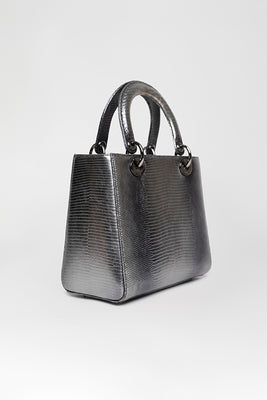 Metallic Lizard Skin Lady Dior Bag - #4