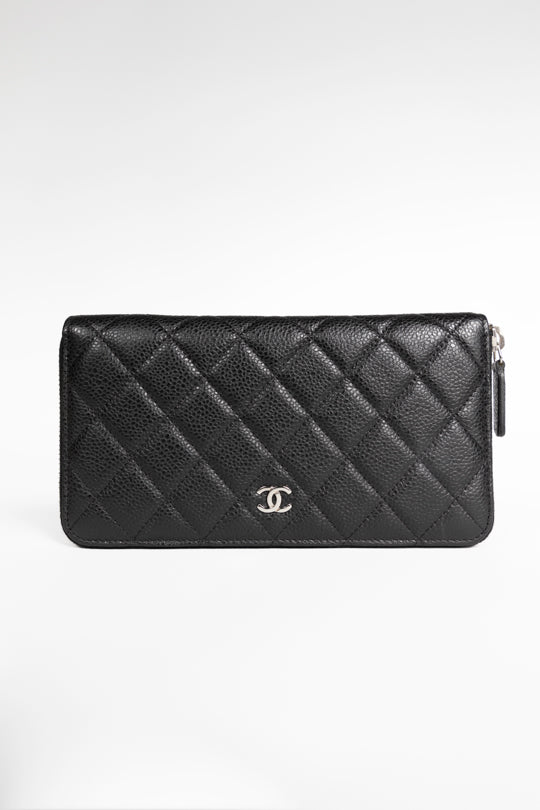 Chanel Gusset Flap Caviar Leather Wallet