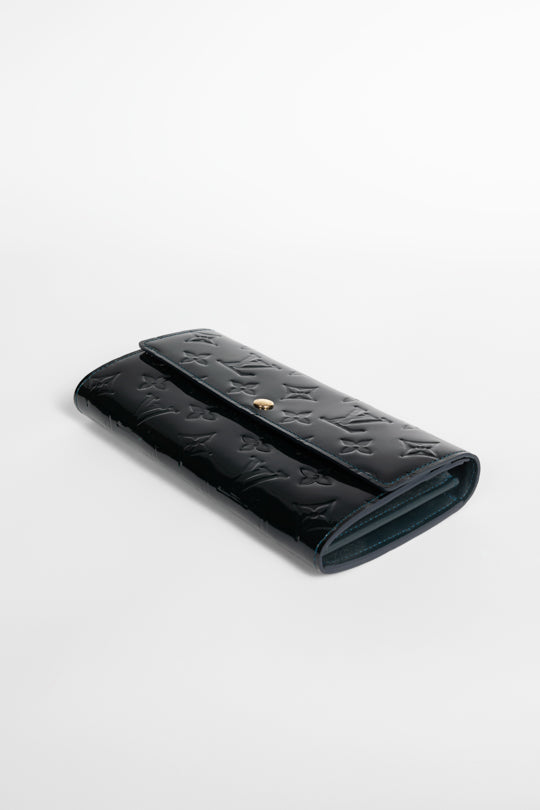 Louis Vuitton Black Monogram Vernis Sarah Continental Wallet