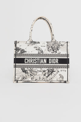 Christian Dior Medium Book Tote In Black and White Zodiac Bag - #1