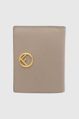 Beige Bi - Fold leather Compact Wallet - #2