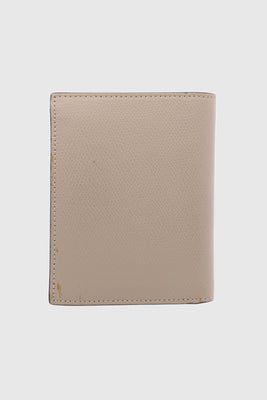 Beige Bi - Fold leather Compact Wallet - #3