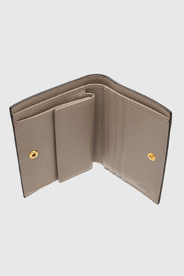 Beige Bi - Fold leather Compact Wallet - #5