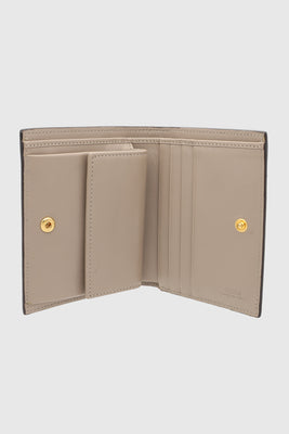 Beige Bi - Fold leather Compact Wallet - #6