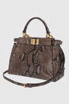 secondary Fendi Beige Python Peekaboo Top Handle Bag