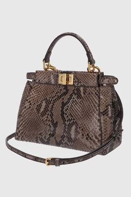 Fendi Beige Python Peekaboo Top Handle Bag - #2