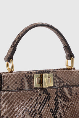 Fendi Beige Python Peekaboo Top Handle Bag - #5