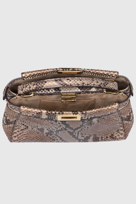 Fendi Beige Python Peekaboo Top Handle Bag - #6