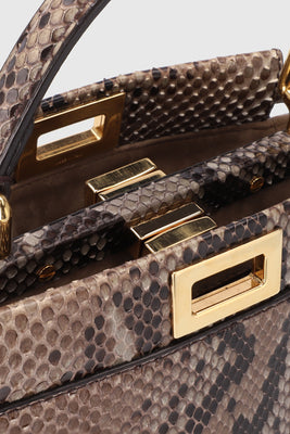 Fendi Beige Python Peekaboo Top Handle Bag - #7