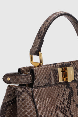 Fendi Beige Python Peekaboo Top Handle Bag - #8