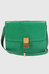 Celine Snakeskin Medium Classic Box Green