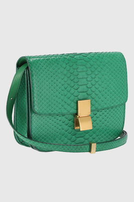 Celine Snakeskin Medium Classic Box Green - #2