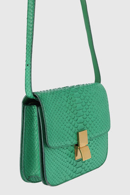 Celine Snakeskin Medium Classic Box Green - #9