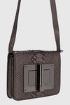 secondary Tom Ford Metallic Gray Python Chain Natalia Bag