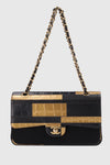 secondary Chanel Crocodile Python Calfskin Embossed Medium Boy Flap Black Gold