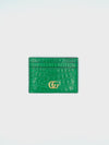 Green GG Marmont Petite Alligator Card Holder