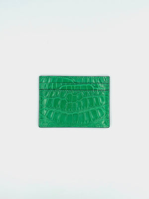 Green GG Marmont Petite Alligator Card Holder - #2