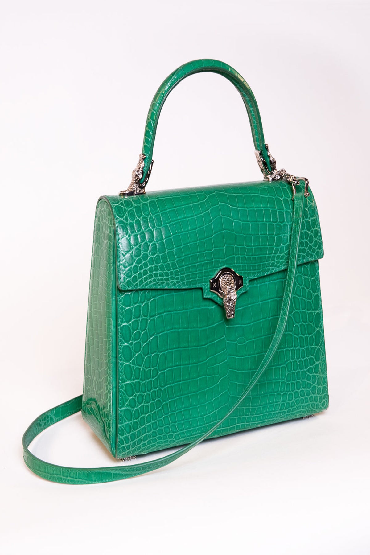 Lot - KWANPEN GENUINE CROCODILE LIME GREEN HANDBAG