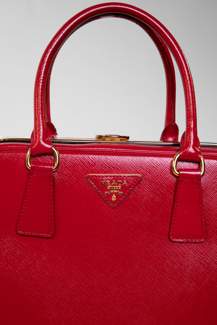 NITASURI- LIA Pyramid Red Iconic Leather Handbag