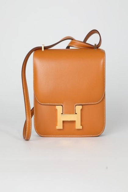 City streamer PM Cognac Autruche Leather Bag